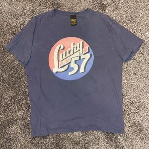 Size Large, Boyfriend Fit, Dark Grey Graphic Lucky Brand T-shirt